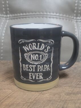 New ECCOLO Gray "World's No.1 Best Papa Ever" Ceramic Mug ~ Bin 1B